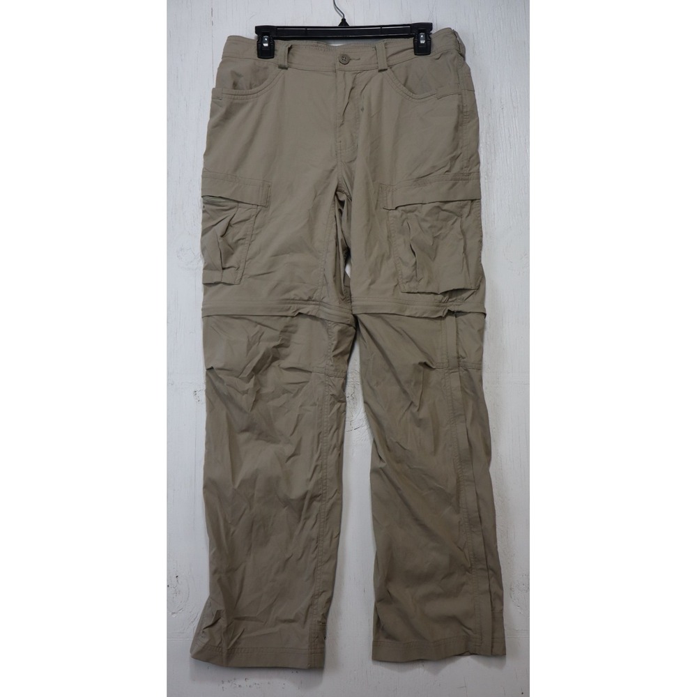 Mens REI CO-OP Brown Cargo Pants Size 34x32 Hiking Convertible Zip-Off Shorts
